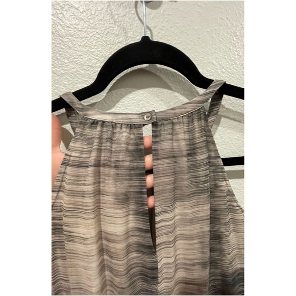 EILEEN FISHER Limestone Silk Midi Halter Print Dress - Picture 6 of 7